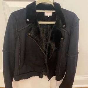 Shade and faux fur jacket